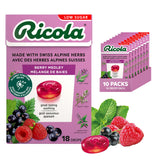 Ricola Berry Medley Herbal Cough Drops with Swiss Alpine Herbs and Low Menthol for Everyday Throat and Voice Care - 180 Count - Throat Lozenges with Low Sugar