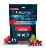 Organika Replenish Electrolytes Powder - Dehydration Relief and Isotonic Electrolyte Powder For Adults, Berry Blast Flavour,Free from Artificial Preservatives, Sweeteners and Colours - 6.5g x 20 sachets