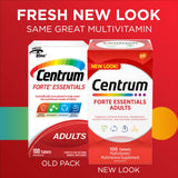 Centrum Adult Forte Essentials Mulitvitamins/Minerals Supplement for Men & Women, 100 Tablets (Packaging May Vary)