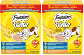 Temptations Lickable Spoons Adult Cat Treats Chicken & Salmon, Salmon & Tuna, Chicken & Cheese Flavours Variety Pack, (24) 10g Spoons (Pack of 2)