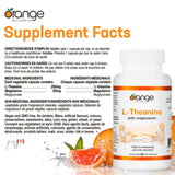 Orange Naturals - L-Theanine with Magnesium Bisglycinate 250mg, 60 Capsules 60-Day Supply - Enhanced Sleep and Relaxation Support without Drowsiness, Promotes Mental Calmness - Vegan and Non-GMO