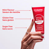 Colgate Optic White High Impact Whitening Toothpaste – Minty Fresh Taste – Enamel Safe Fluoride for Cavity Protection with Hydrogen Peroxide, 70 mL