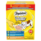 Temptations Lickable Spoons Adult Cat Treats Chicken & Salmon, Salmon & Tuna, Chicken & Cheese Flavours Variety Pack, (24) 10g Spoons