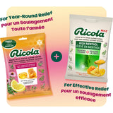 Ricola Honey Lemon Echinacea Cough Drops with Menthol - Minor Cough and Sore Throat Relief - 90 Count – Herbal Throat Lozenges