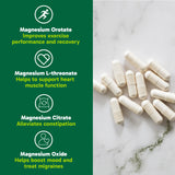 Organika Canadian-Made 8-In-1 Magnesium - 212mg Synergystic Magnesium Complex with Vitamin B6 to Support Muscle Function, Bone Health, Energy, and Cardiovascular Health | 90vcaps, 45 Servings