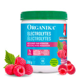 Organika Canadian-Made Electrolytes Powder with Vitamin C & Prebiotic Fibre - Sugar-Free Hydration Drink Mix - Wild Raspberry - 350 g - 100 servings