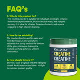 Organika Canadian-Made Creatine Powder - Pure Micronized Creatine Monohydrate - NSF Certified - Supports Strength, Muscle, Recovery and Performance for Men and Women - Fruit Punch - 600g