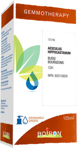 Boiron Gemmotherapy Aesculus hippocastanum buds (horse chestnut) 1dh, homeopathic medicine. Format: 125 mL