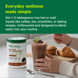 Organika Canadian-Made Chocolate Enhanced Collagen Powder, Grass-Fed with Real Cocoa, Sugar-Free, Healthy Hair, Skin, Nails, Joints, 252 G