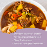 Organika Beef Bone Broth Powder with Ginger- Grass-Fed and Pasture Raised Cows- Keto Friendly, High Protein and Mineral Content, 300g