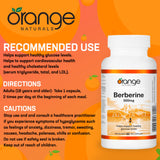 Orange Naturals - Berberine 500mg, 60 Capsules 30-Day Supply - Berberine Helps Support Healthy Glucose Levels, Cholesterol Levels & Cardiovascular Health - Vegan & Non-GMO - Natural Metabolic Support