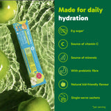 Organika Kids Electrolytes Powder Sticks - Sugar-Free Hydration + Immune support with 100% of daily Vitamin C, Minerals and Prebiotic Fibre | Green Apple Flavour - 3.5g x 20 sachets