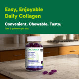Organika Collagen Gummies with Biotin – 2500 mg Collagen Per Serving for Skin, Hair and Joint Health – Blueberry Bliss Flavour, Easy to Take – 90 Gummies
