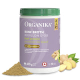 Organika Beef Bone Broth Powder with Ginger- Grass-Fed and Pasture Raised Cows- Keto Friendly, High Protein and Mineral Content, 300g