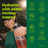 Organika Canadian-Made Electrolytes Defence - Daily Hydration Powder for Immune Support with Elderberry, Echinacea and Zinc, Natural Citrus Berry Flavour, 180 g, 30 Servings,