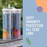 Organika Instant C, D, Zinc Effervescent Tablets - Peach Flavour- Immune Support- Single Tube x 10 Tablets