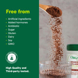 Organika Chocolate Enhanced Collagen Powder (Type 1 & 3) – 10g Per Serving for Hair, Skin, Nails & Joints – Canadian-Made, Grass-Fed, Non-GMO, 504g