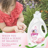 Fleecy Pure Balance Liquid Fabric Softener Rosewater, 2.6 L