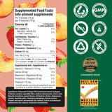 Organika Canadian-Made Electrolytes + Enhanced Collagen - Daily Hydration Powder with 5g of Collagen for Hair, Skin and Nails, 100% of Daily Vitamin C, Strawberry Peach Flavour, 600 g, 50 Servings