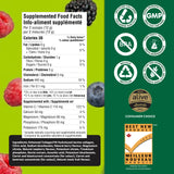 Organika Canadian-Made Electrolytes + Enhanced Collagen - Daily Hydration Powder with 5g of Collagen for Hair, Skin and Nails, 100% of Daily Vitamin C, Wildberry Flavour, 360 g, 30 Servings