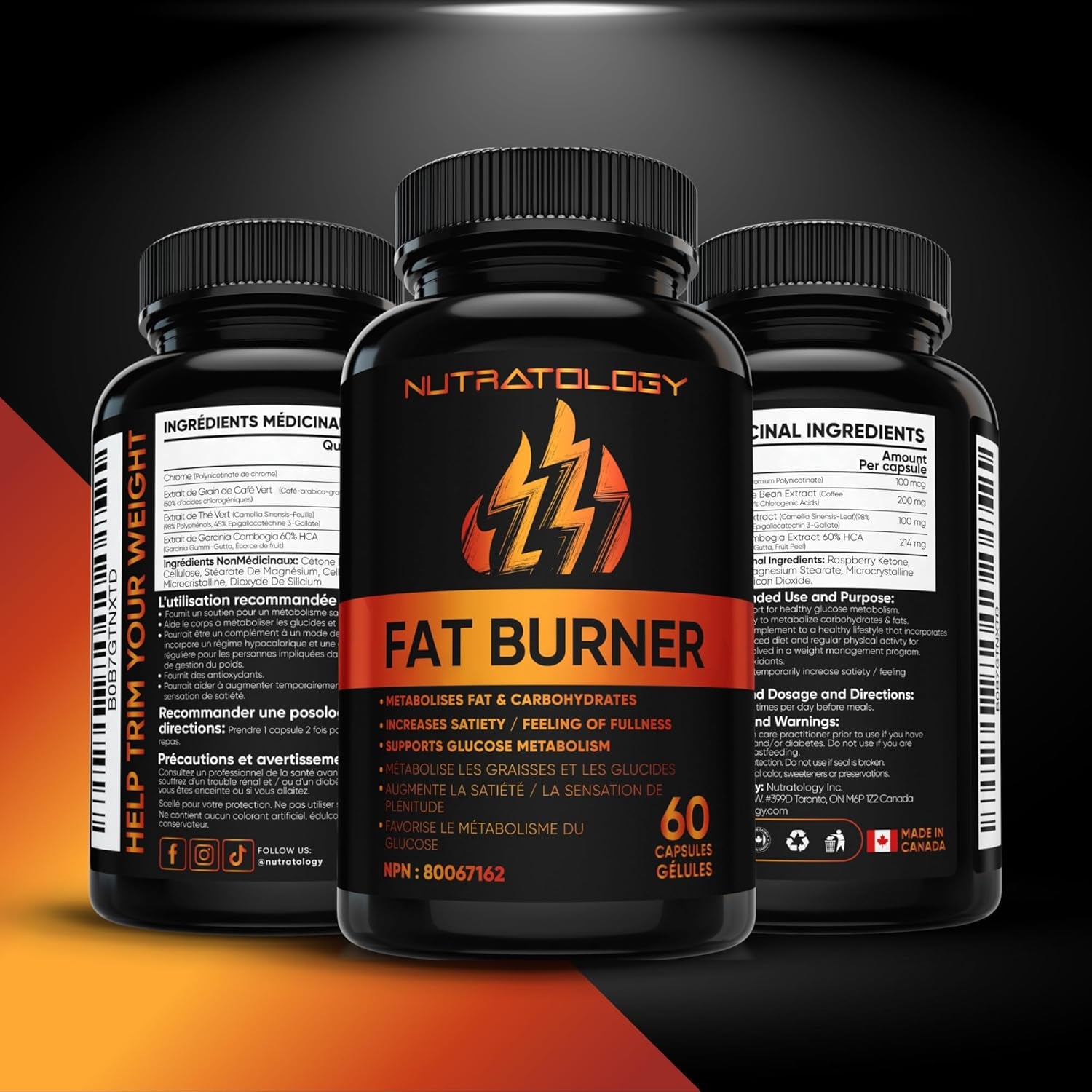 Thermogenic Fat Burner - Metabolizes Carbohydrates+Fats - Appetite Suppressant That Helps Satiety - Weight Loss Pills for Women & Men - Bloating Relief - Keto-Friendly - 60 Diet Pills/Caps
