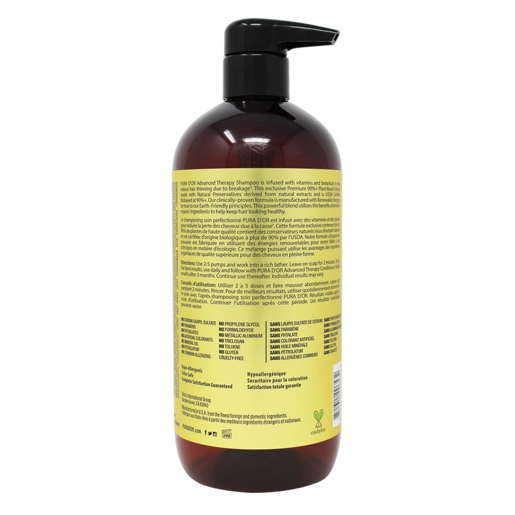 Pura D'Or Advanced Therapy Shampoo and Conditioner, 2 x 709 mL