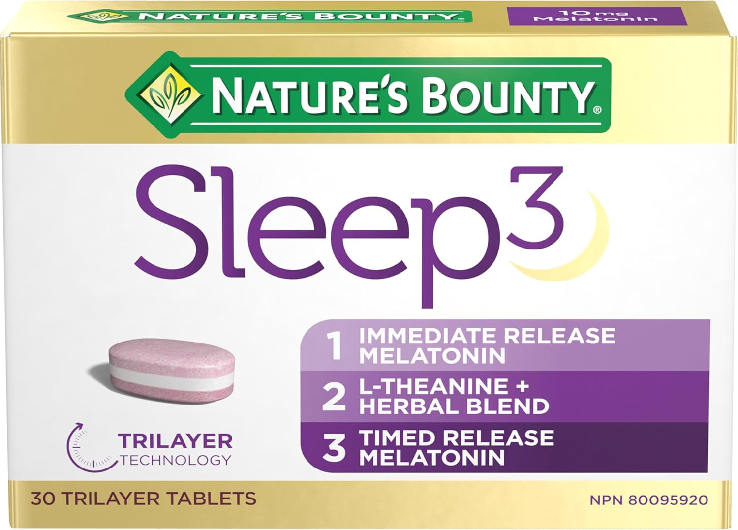 Sleep 3, Promotes Relaxation, Helps Reset Sleep-Wake Cycle, Fights Jet Lag, Helps to Fall Asleep Faster, Melatonin, L-Theanine & Herbal Blend, Tablets, 50 G