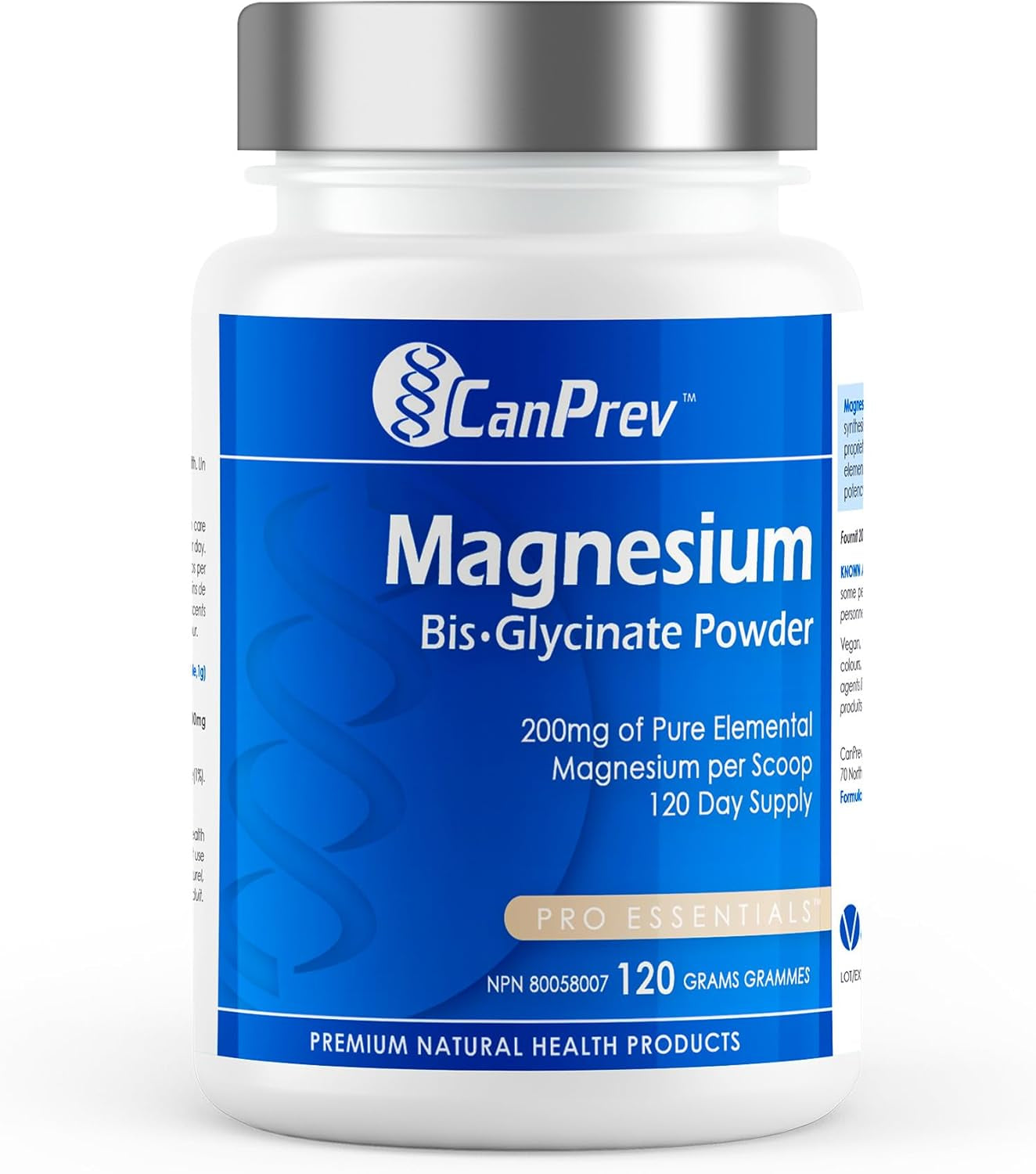 Magnesium Bis-Glycinate Powder 200Mg, 120G 120-Day Supply - Pure Chelated Magnesium Bisglycinate to Support Healthy Bones, Teeth and Muscle Function - Gentle & Easy to Absorb - Vegan Friendly
