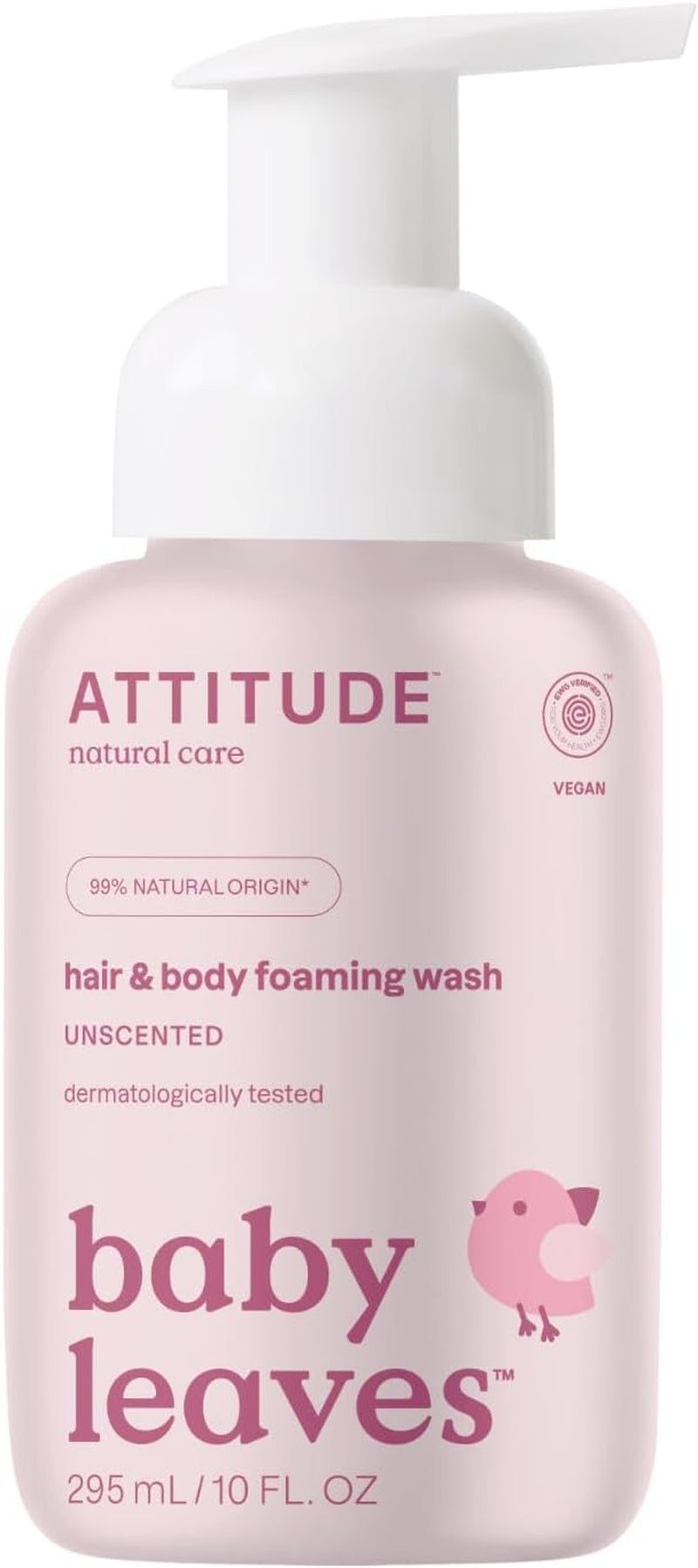 2-In-1 Hair and Body Foaming Baby Wash, Made in Canada, EWG Verified Shampoo Soap, Dermatologically Tested, Made with Naturally Derived Ingredients, Vegan, Sweet Apple, 295 Ml