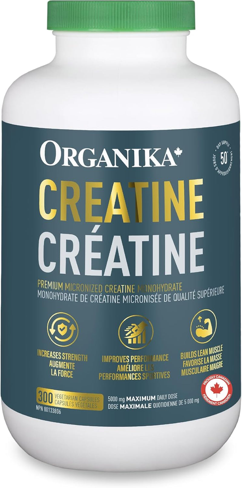 Canadian-Made Creatine Powder- Pure Micronized Creatine Monohydrate - Helps Build Lean Muscle, Increase Strength, and Improved Recovery and Performance for Men and Women - 500G, 100 Servings