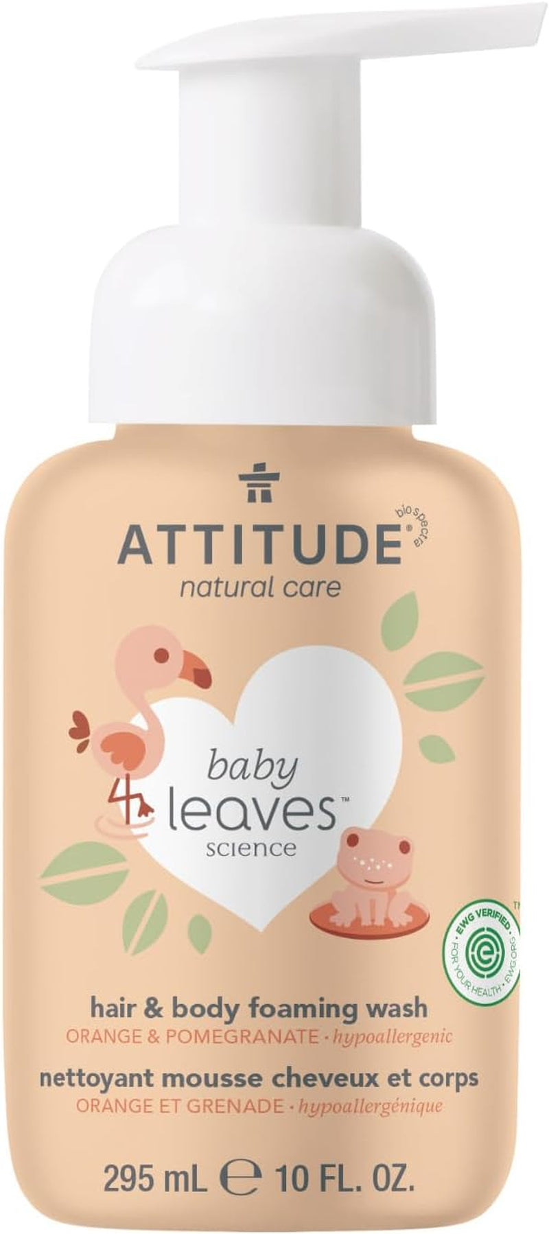 2-In-1 Hair and Body Foaming Baby Wash, Made in Canada, EWG Verified Shampoo Soap, Dermatologically Tested, Made with Naturally Derived Ingredients, Vegan, Sweet Apple, 295 Ml