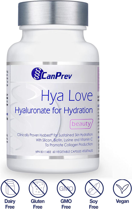 - Hya Love Hyaluronate for Hydration Beauty, 60 V-Caps - Helps in Collagen Formation - Helps to Maintain Healthy Hair, Nail, Mucous Membranes and Skin