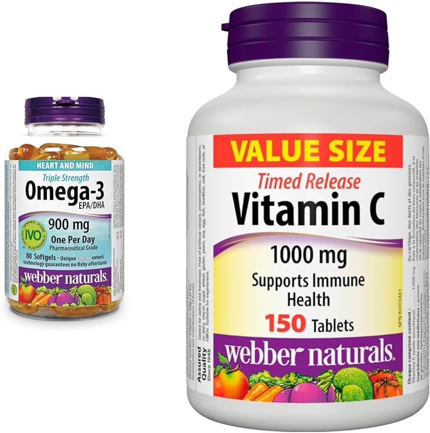 Omega-3 900 Mg Triple Strength, 120 Clear Enteric No Fishy Aftertaste Softgels, Supports Cardiovascular Health and Brain Function