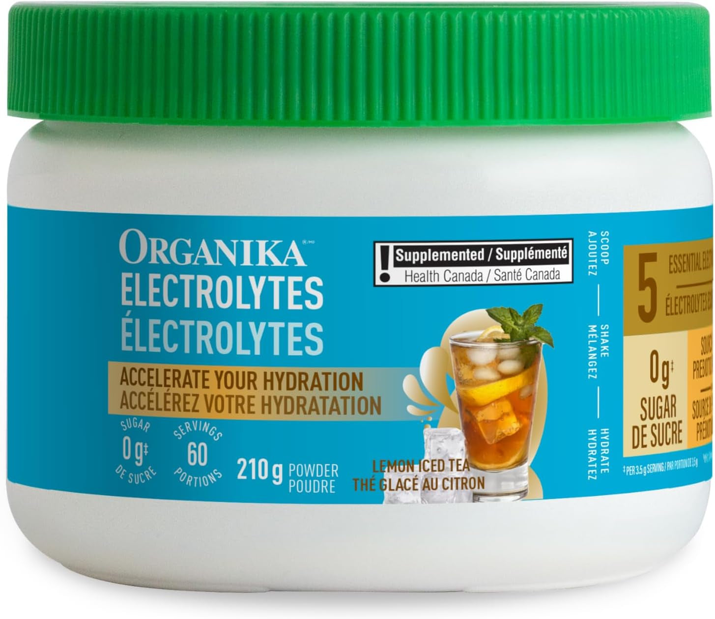 Canadian-Made Electrolytes Powder - Wild Raspberry - on the Go Sugar-Free Hydration and Electrolyte Replenishment with Prebiotics + 100% of Daily Vitamin C - 3.5G X 20 Sachets