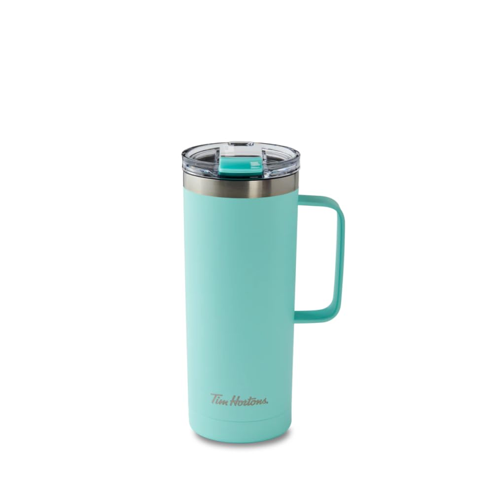 Tim Hortons | 20 oz Aqua Stainless Steel Travel Mug with Lid
