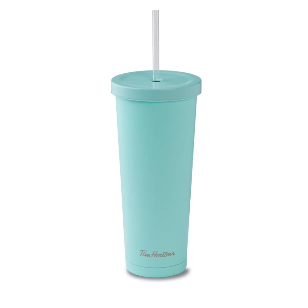 Tim Hortons | 24 oz Aqua Stainless Steel Straw Tumbler