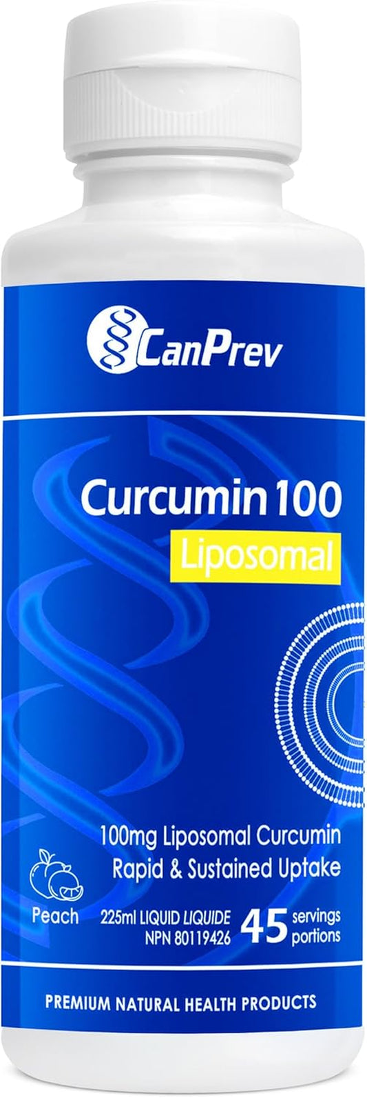 - Curcumin 100 Liposomal, 225Ml Liquid 45-Servings - Vegan, Non-Gmo & Gluten-Free - Provides Antioxidants - Rapid and Sustained Uptake - Joint Support - Delicious Peach Flavour