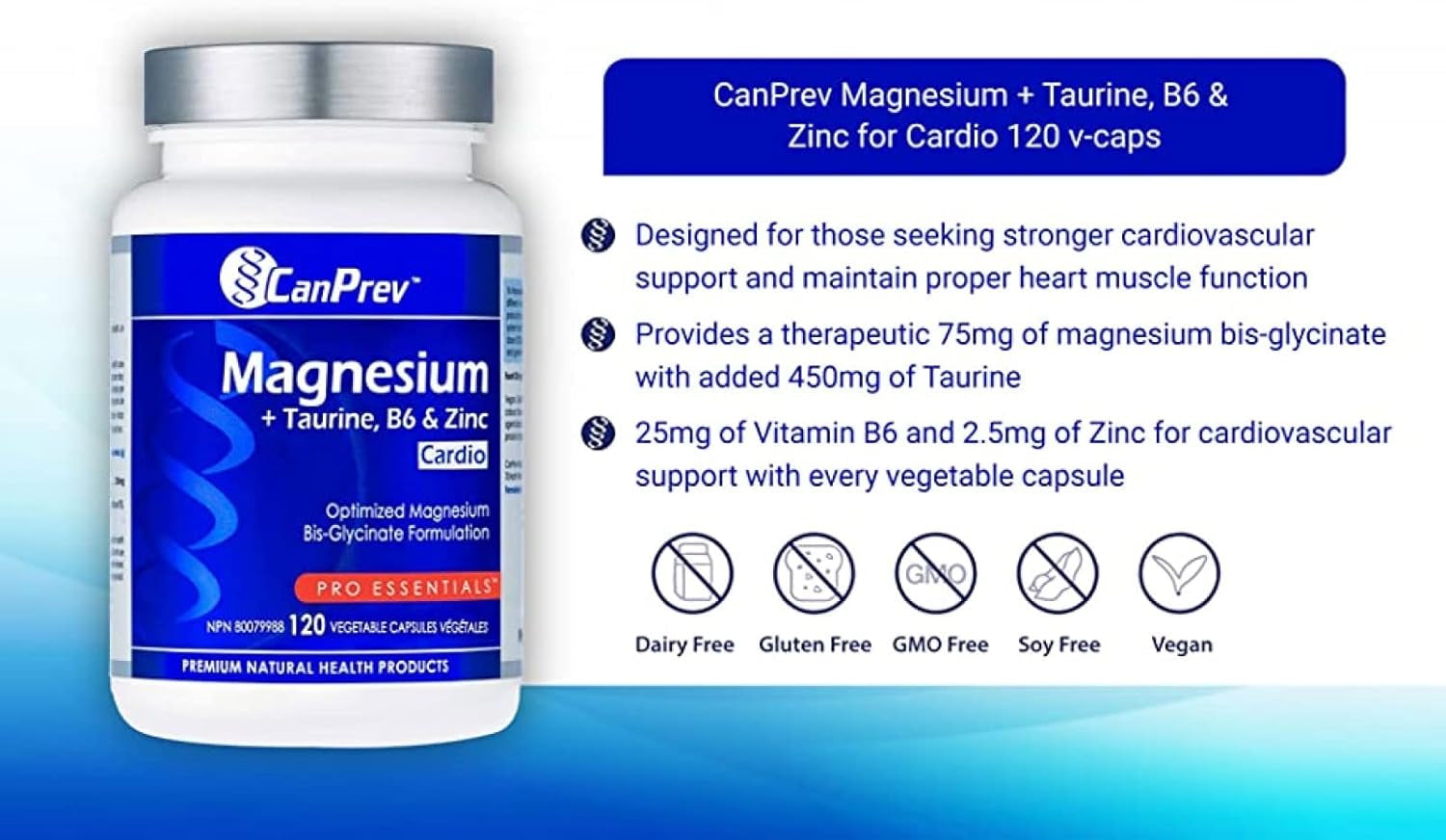 Magnesium + Taurine, B6 & Zinc, 120 V-Caps, 30-Day Supply - Pure Magnesium Bisglycinate Formula, Support Heart Function & Relaxation, Taurine Supplement for Calm & Vitality - Vegan Friendly