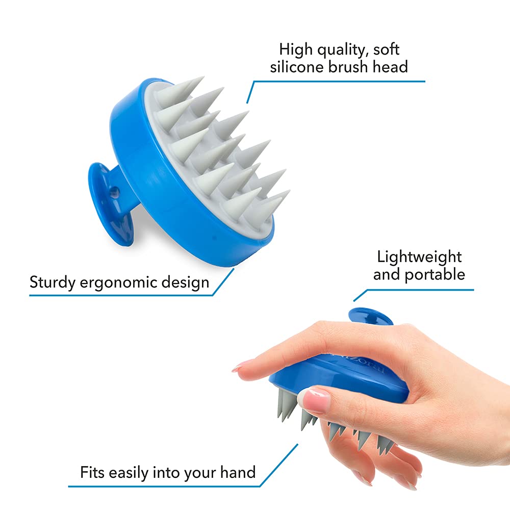 Nizoral Hair Shampoo Brush with Soft Silicone Scalp Massager Brush Head, For all Hair Types, Deep Cleanses Scalp and Removes Dead Flaky Skin and Residue