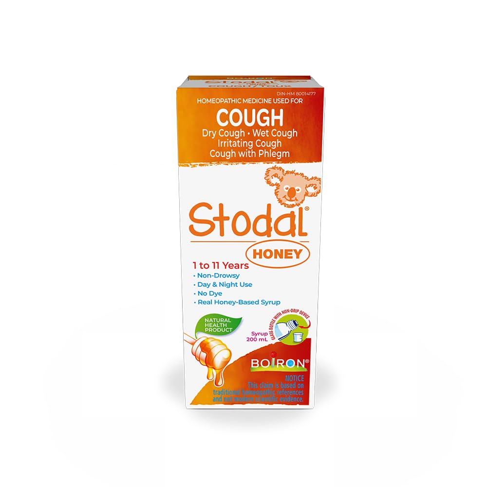 Boiron Stodal Children's Honey Syrup, 200ml, Homeopathic Medicine for Dry & Wet Cough