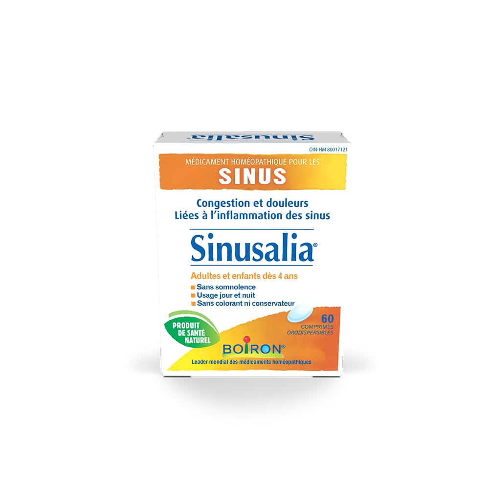 Boiron Sinusalia, 60 Tablets, Homeopathic Medicine for Nasal Congestion and Pain Related to Sinus Inflammation Like Stuffy Nose and Sinus Pressure, Non-Drowsy, For Ages 4 to Adult