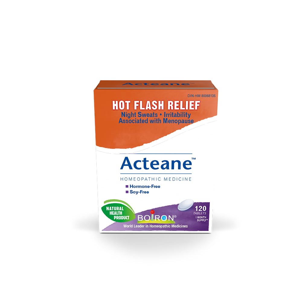 Boiron Acteane – 120 Tablets – Homeopathic Relief for Menopause Symptoms: Hot Flashes, Night Sweats, Irritability