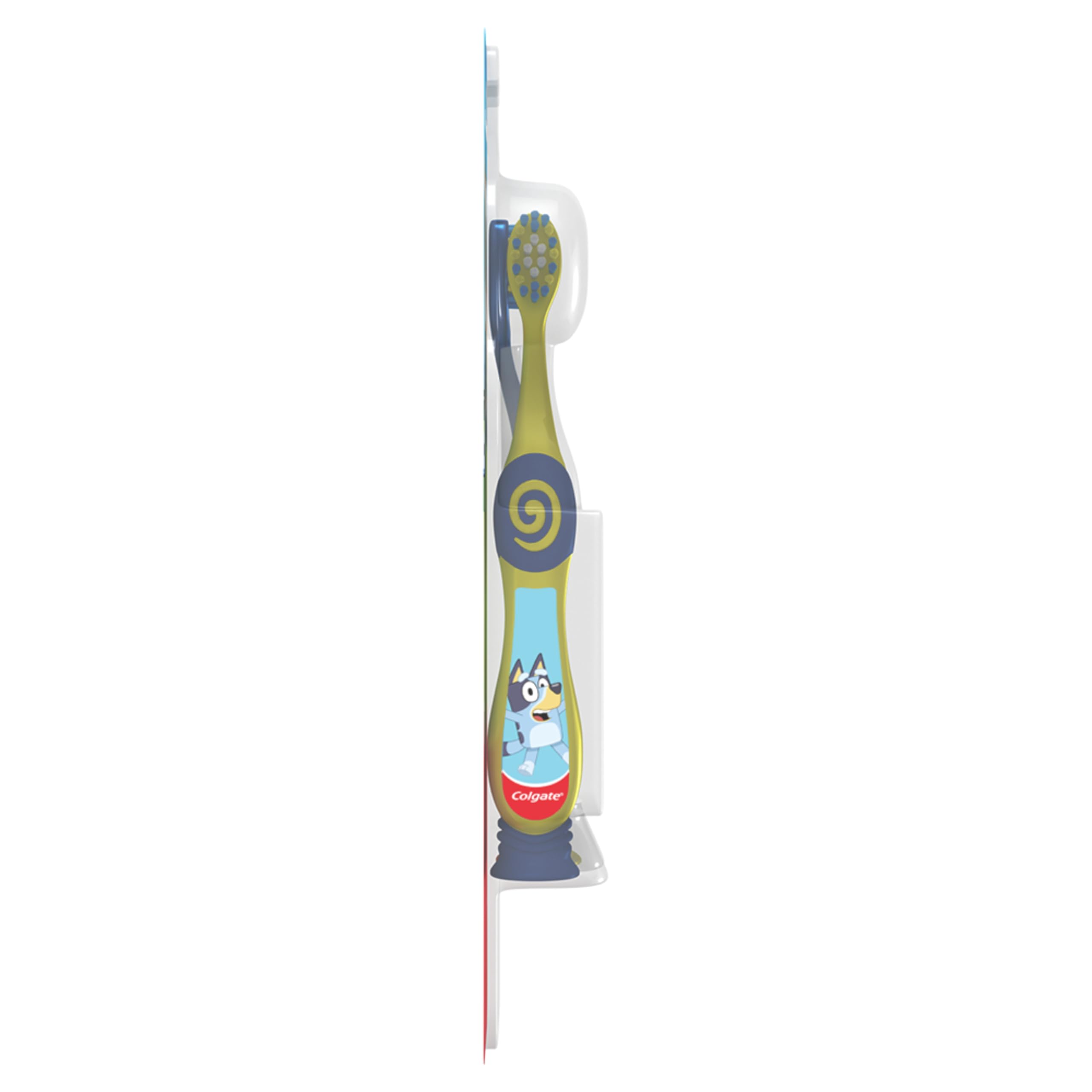 Colgate Kids Full Size Toothbrush (6 Pack) with Extra Soft Bristles for Ages 2 and Up, Toddler Toothbrush Featuring Bluey, Suction Cup for Easy Storage, Gentle for Toddlers