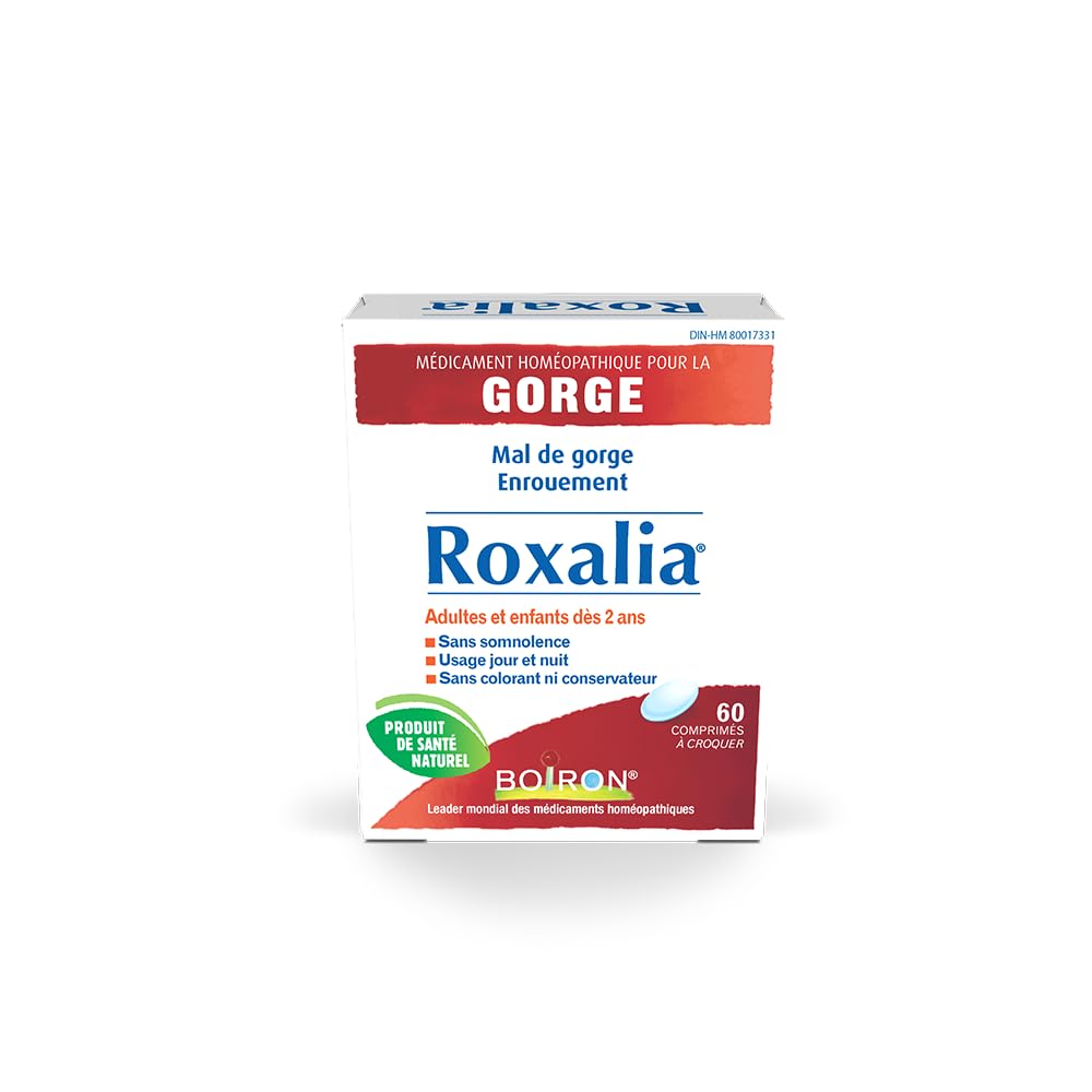 Boiron Roxalia, 60 tablets, Homeopathic Medicine for sore throats and hoarseness