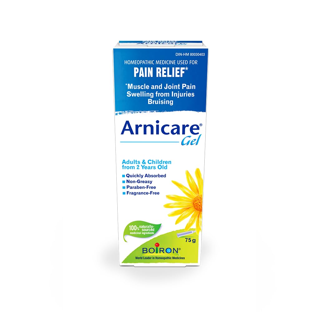 Boiron Arnicare Gel 75g for Pain Relief. Arnicare Gel for the relief of muscle pain and joint pain. Eases resorption of bruises and inflammatory oedema caused by falls, blows, blunt injury or surgery.
