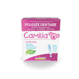 Boiron Camilia Baby Teething Medicine, 15 drinkable unit-doses (1 ml each). Camilia used for pain, restlessness, irritability and diarrhea due to teething. Benzocaine-Free and Preservative-Free, No Sugar, No Dye. 1 to 30 months.