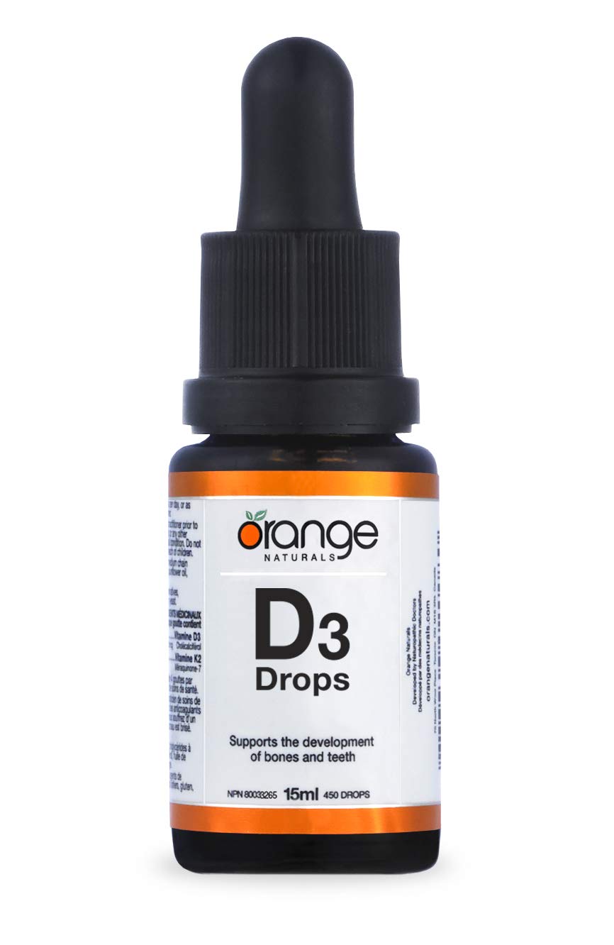 Orange Naturals Vitamin D3 Drops 1000IU 15ml, Natural Orange Flavour with MCT Base, 450 Servings, Daily Vitamin D Supplement for Strong Bone, Healthy Teeth & Active Living, Easy-to-Take Liquid Formula
