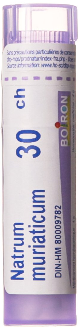 Boiron Natrum muriaticum 30ch,Homeopathic medicine. Each tube contains 4 g (approximately 80 pellets)
