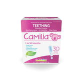 Boiron Camilia Baby Teething Medicine, 30 unit-doses. Camilia used for pain, restlessness, irritability and diarrhea due to teething. Benzocaine-Free and Preservative-Free ,No Sugar, No Dye. 1 to 30 months Day and night use
