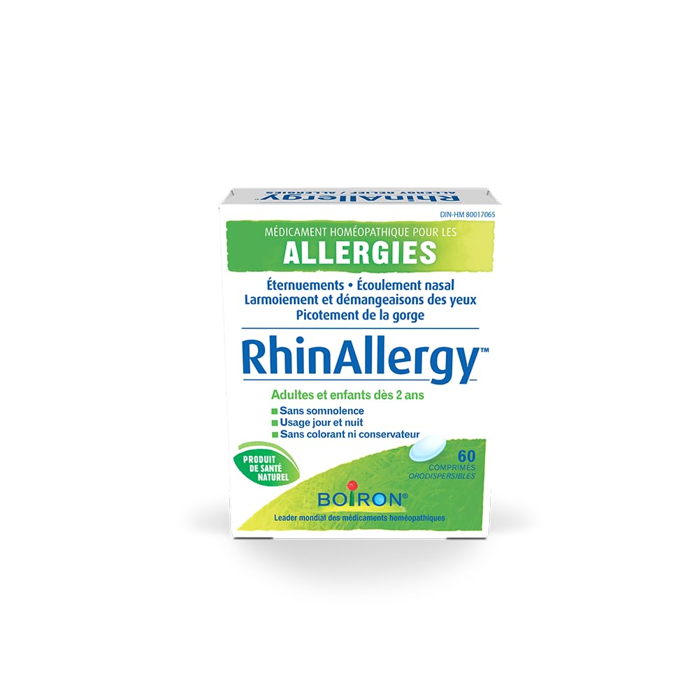 Boiron RhinAllergy for Relief from Allergy Symptoms of Sneezing, Runny Nose, and Itchy Eyes or Throat- 60 Tablets